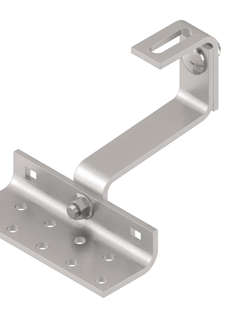 Staffa regolabile per fissaggio impianto fotovoltaico tetto a falda